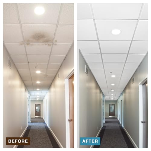 Armstrong Ceiling Tiles; 2x2 Ceiling Tiles - 12 pcs White Ceiling Tiles; Acoustic Ceilings for Suspended Ceiling Grid; ULTIMA LAY-in and TEGULAR 1910