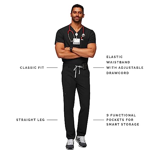 FIGS Cairo Cargo Scrub Pants for Men – Black, XS - Thumbnail 3