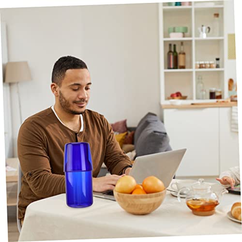 Set de vasos y jarra azul de vidrio borosilicato miniatura 5