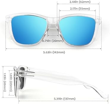 LINVO Zonnebril voor heren en dames, gepolariseerd, modieus, plat, reflecterend, uit één stuk, voor autorijden, vissen, uv-bescherming, (2 stuks) zwart, grijs en zwart, ijsblauw, M LINVO Zonnebril voor heren en dames, gepolariseerd, modieus, plat, reflecterend, uit één stuk, voor autorijden, vissen, uv-bescherming, (2 stuks) zwart, grijs en zwart, ijsblauw, M