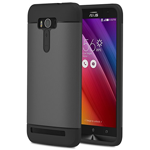 MoKo ASUS Zenfone 2 Laser Case - [Scratch Resistant] Armor Series Dual Layer Protection - Bumper Cover for ASUS Zenfone 2 Laser (ZE550KL / ZE551KL) 5.5 Inch Smartphone 2015 Release, Black