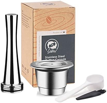 i Cafilas Reusable Coffee Pods with Tamper , Stainless Steel Refillable Coffee Espresso Capsules, Compatible with Original Line Brewers (Classic version)