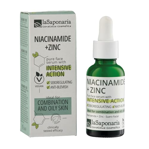 La Saponaria | Sérum Facial Bio con Niacinamida y Zinc – Seborregulador Natural, Anti-Imperfecciones, Purificante y Matificante para Piel Grasa y Mixta, 30 ml