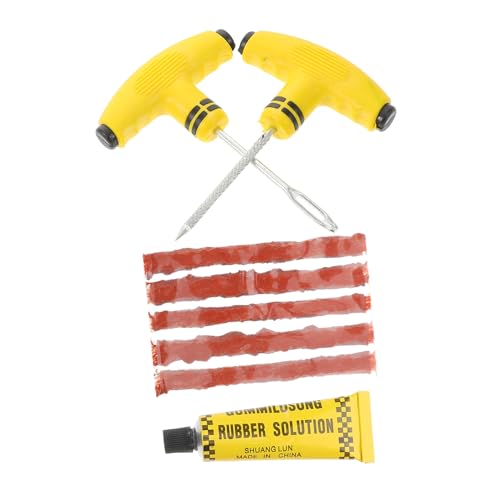 PRETYZOOM Universal Motorcycle Tire Repair Kit Car Puncture Repair Kit with Strips Glue