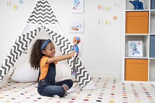 Blippi BLP0013 Bendable Plush Doll, 16 Tall Featuring SFX-Squeeze The Belly to Hear Classic catchphrases-Fun, Educational Toys for Babies, Toddlers, and Young Kids