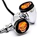 Krator JBM-042-C Turn Signals (2pcs Skull Lens Chrome Motorcycle Bulb Indicators Blinkers Lights)
