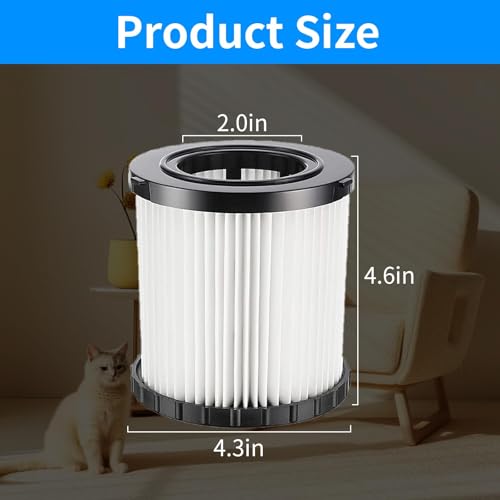 Image of 9 Pack DCV5801H DCV580H Vacuum HEPA Filter for DeWalt DCV580H, DCV581H 20V MAX Wet /Dry Vacuum, Washable and Reusable, 6 Foam Sleeve Filters and 1 Brush
