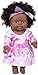 Aeromdale Bambola nera da 12 pollici 30 centimetri Bambola afroamericana con vestito gonna fascia abbigliamento per bambini festa regalo di compleanno - #F