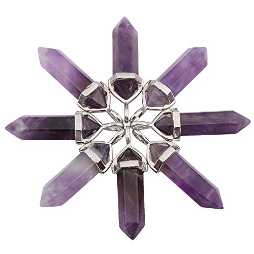 Collier hexagonal mookaitedecor en pierre de cristal pointu avec pendentif prisme - 3