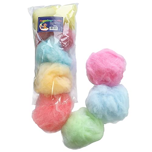 Watte Regenbogen Colorwatte Farbwatte 100g