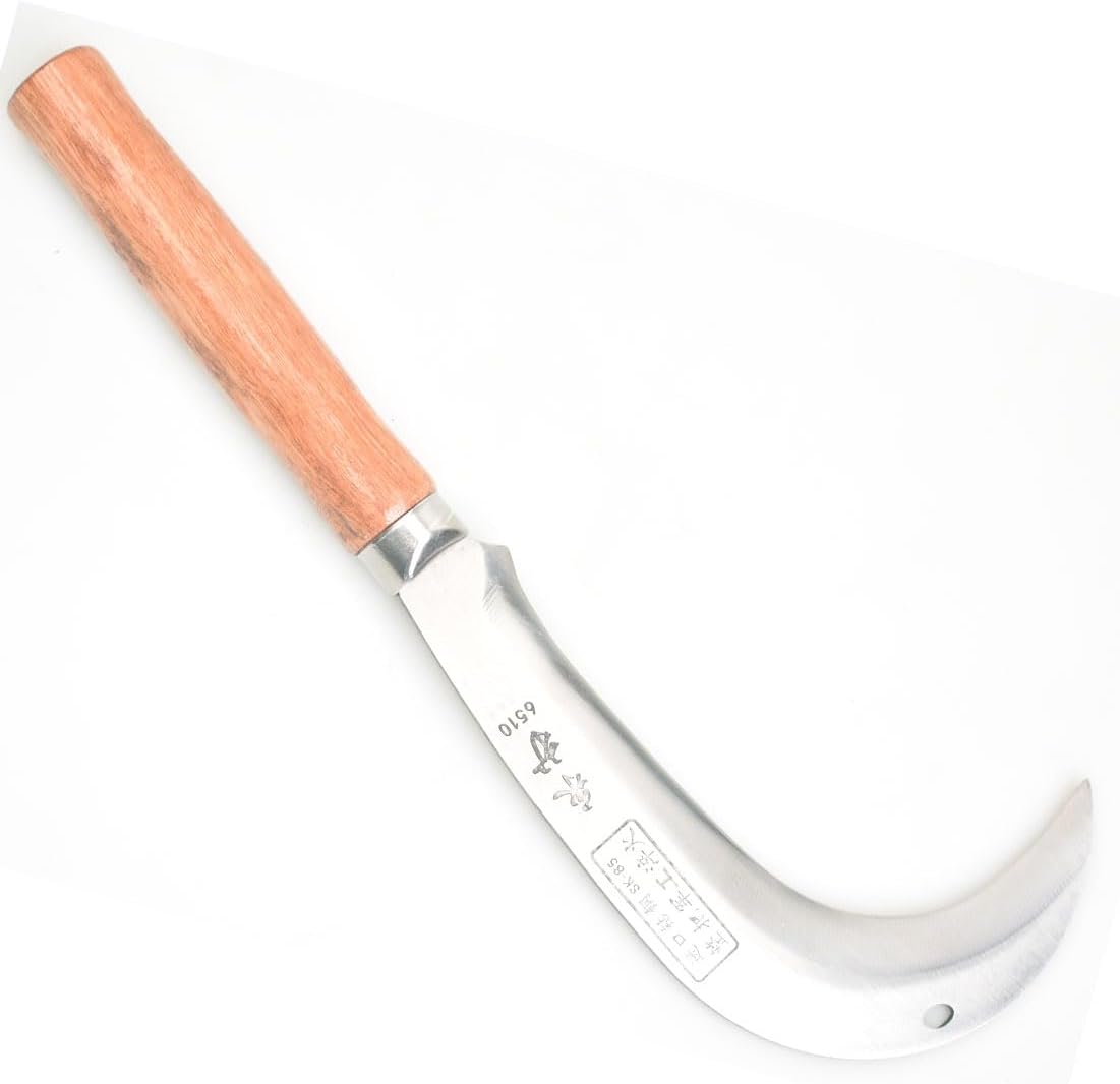 KEYI Carbon Steel Hook Brush Weeding Sickle, Cleaning Sickle, Garden Weeding Tool, Curved Machete, Tree Chopping Axe, Handheld Sickle - Suitable for Courtyard Gardens