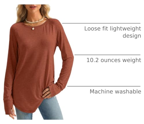 Image of AUTOMET Womens Long Sleeve Tunic Tops Crew Neck Casual Loose Fit Shirts