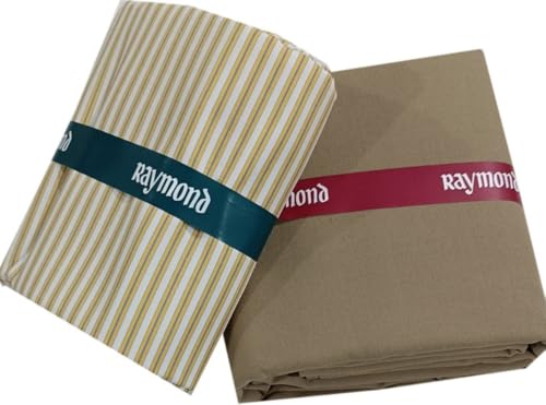 Image of Raymond Premium Unstitched Formal Shirt Fabric, Cotton Blend Stripes, 150 x 150 cm, Regular Fit, Professional Wear Collection