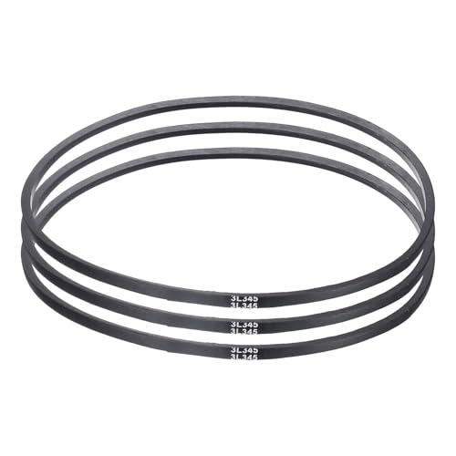 uxcell 3 Pcs 3L345 Classic Wrapped Rubber V-Belt, 34"(876mm) Outside Circumference, 3L Profile V Belt 3/8" Width 7/32" Height