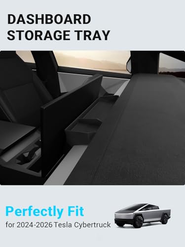 Image of Motrobe Behind Screen Storage Tray for Tesla Cybertruck Accessories 2024 2025 2026 Accessories Dashboard Hidden Storage Tray Center Console Organizer Silicone Sunglasses Holder Phone Holder