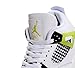 Nike Air Jordan 4 Retro (GS) Big Kid Shoes, White/LT-Lemon Twist (HJ5990-100), Size 6.5Y US