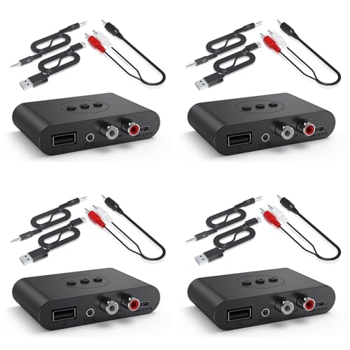 ISTOVO 4X Receptor de Audio Bluetooth 5.3 NFC USB U Disk 3,5 mm AUX USB Adaptador Inalámbrico de Música Estéreo para Amplificador de Altavoz de Automóvil