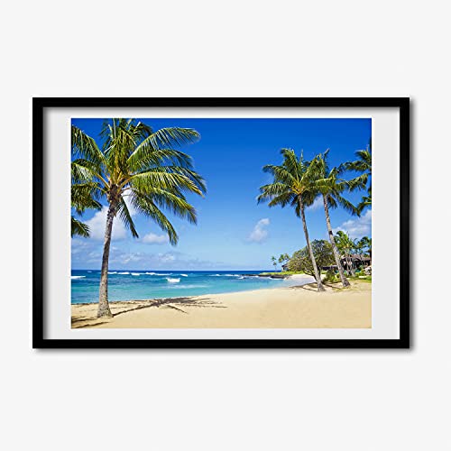 Tableau Décoratif Tulup Plage Tropicale Cadre MDF 60x40 cm