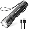 GEARLITE Lampe Torche Rechargeable, 3000LM Mini Lampe de Poche Tactique LED Ultra Puissante Rechargeable Zoomable avec 3 Modes D'éclairage, IP65 Étanche Longue Portée LED Flashlight pour Camping