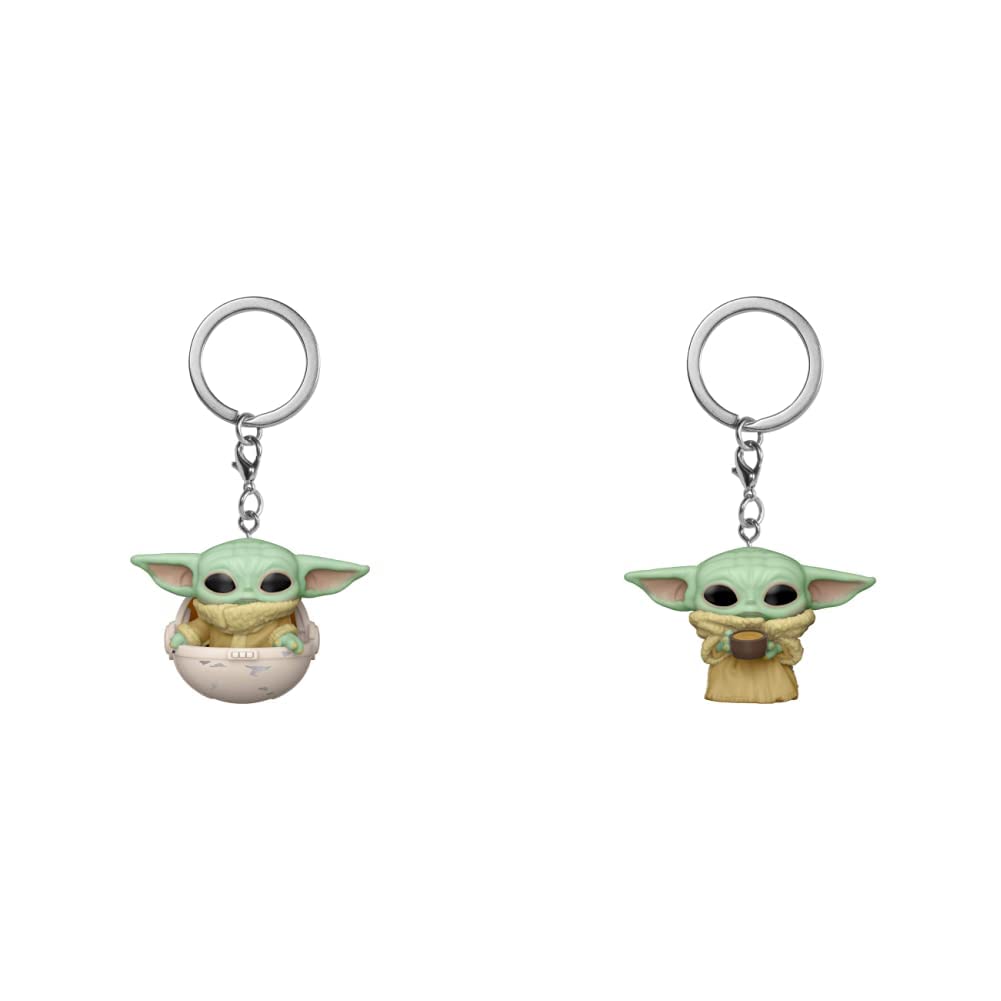 Funko 53044 POP Keychain: The Mandalorian - The Child & 53042 POP Keychain: The Mandalorian - The Child w/Cup