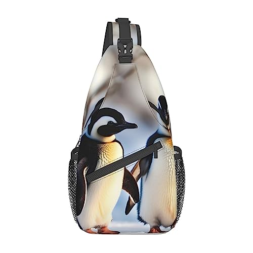 Sling sac à dos homme femme imprimé manchots pour voyage et usage quotidien