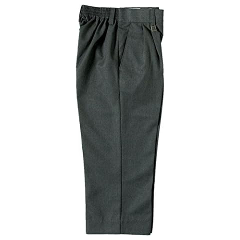Zeco Quality School Uniform Wear Boys Sturdy Large Fit Trousers Age 5-13 (Age 9/10 Outside Leg 34, Grey) Cover
