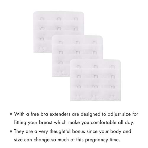 Image of Angelhood Womens Seamless Sleep Nursing Bra,Breastfeeding Maternity Bra with Remove Bra Pads Extenders Pack of 3
