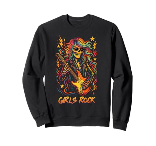 Ragazze Rock, Rock'n Roll Girl, Skeleton Rocker Retro Energy Felpa