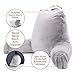 Clara Clark Reading Pillow with Shredded Memory Foam Includes 2 Neck and Lumber Support Pillows, Designed for Sitting Up in Bed and Couch, Back and Arms Adjustable Support for Adults, Grey Lavender