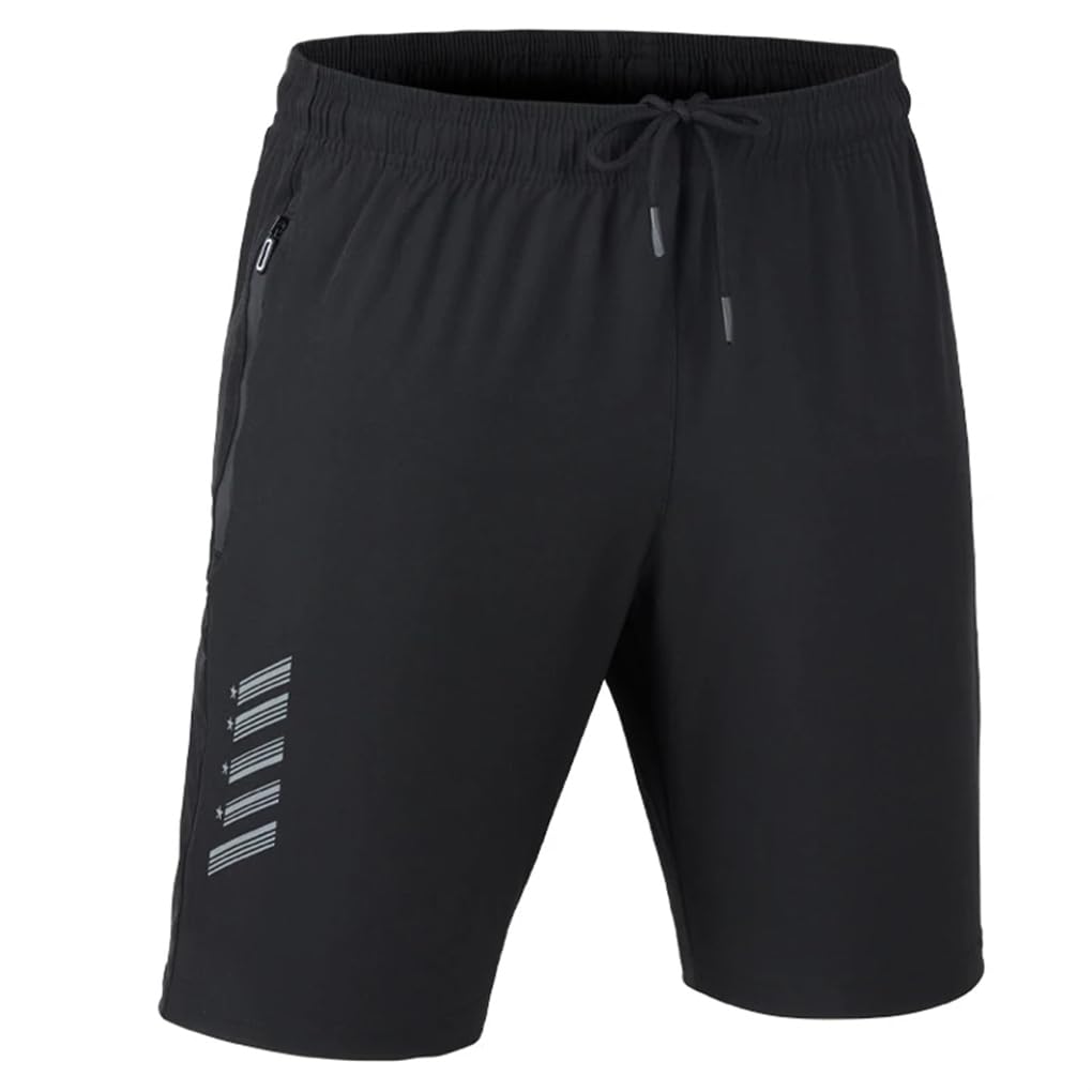 REHJJDFD Men Jogging Shorts Fitness Basketballl Breathable Jogger Beach SweatShorts Tennis Sports Shorts Black L