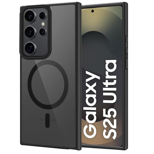 SIZUKA Samsung S25 Ultra Magsafe Hard Back Case | Matte Design & 360° Protection | Military-Grade Samsung S25 Ultra Cover | Strong Magnet Back - Black