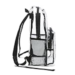 Amazon Basics Transparent School Backpack, With Water-Resistant PVC Plastic Material and Ruggedly Reinforced Shoulder Straps, Clear - Image 5