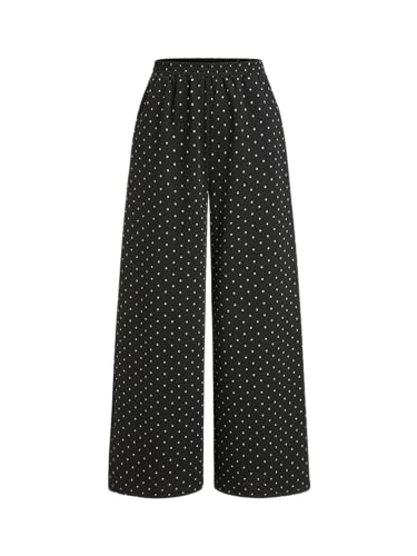 Image of CIDER Women Leopard Print Wide Leg Lounge Pants Sweatpants Elastic Waist Casual Trousers with Pockets