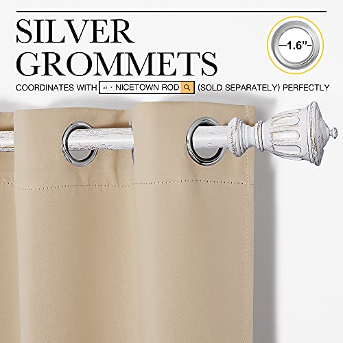 Image of NICETOWN Room Darkening Draperies Window Curtain Panels, Thermal Insulated Grommet Room Darkening Curtains for Bedroom (Biscotti Beige, 2 Panels, W42 x L50 -inch)