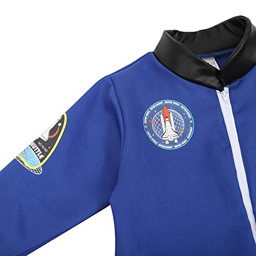 Kids Astronaut Costumes Nasa Space Suit Dress up Astronaut Costume for Kids Halloween Costume Blue L