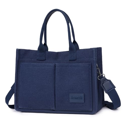 Image of Cherry Tote Bag for Women Canvas Patched Purse Cute Shoulder Bag Multi-Pocket Satchel Handbag for work travel