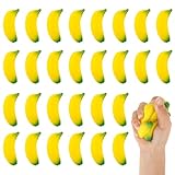Hooqict Banana Stress Toys 25 Pcs Mini Stress Relief Toys Party Favors for Kids Adults Small Foam Squeeze Balls for Classroom Birthday Favors Pinata Fillers Goodie Bag Stuffers