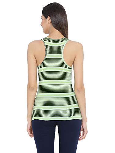 Image of Clovia Women's Cotton Rich Striped Tank Top