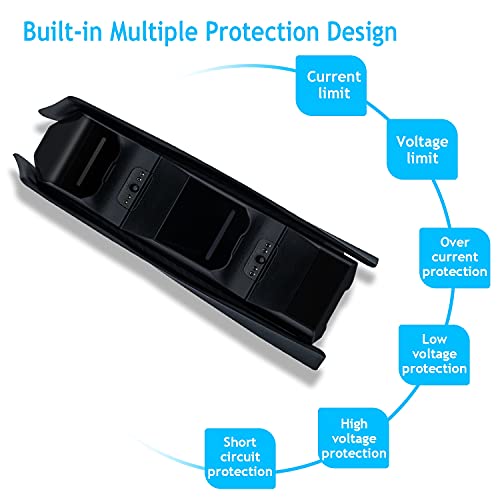 Mcbazel Dual-USB-Ladestation für PS5 Controller DualSense-Controller-Ladestation mit LED-Licht-Anzeigen/Schnellladung/Tri-Schutz - Schwarz - Image 5