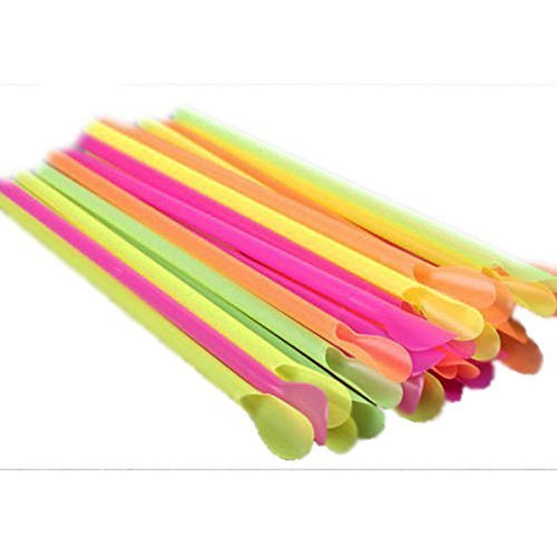 Fashion 50Pcs Jumbo Spoon Straws Drinking Straw Bar Pub Slush Puppies Straw