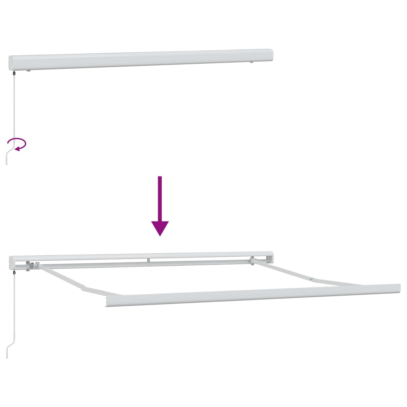 Tenda da Sole Retrattile Manuale 350x250 cm Alluminio Nero | Copertura parasole per giardino e terrazza con tessuto in poliestere resistente ai raggi UV e struttura robusta.