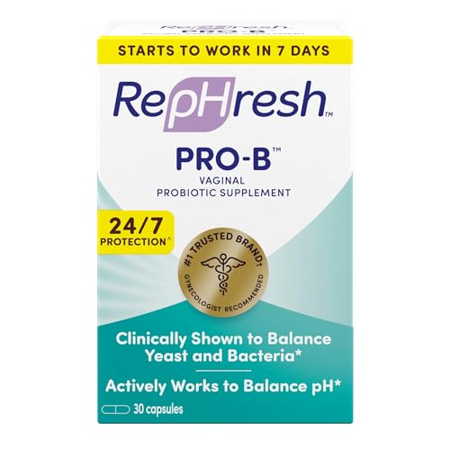 RepHresh Pro-B Vaginal Probiotic Supplement, Probiotics for Women, Balances Yeast and Bacteria to Maintain Feminine Health, Daily Oral Capsules, 30 Count