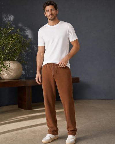 Image of Nobero Joggers for Men | Solid Trackpants for Men | Regular Fit | Elasticated Waist with Drawcord | Soft & Breathable Fabric | Casual Everyday Wear