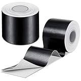 Zonon 2 Rolls Heat Shield Tape Cool Tapes Aluminum Foil Reflective Adhesive Heat Shield Thermal Barrier Foil Tape Self Adhesive Resistant Tape for Hose and Auto Use(Black,2 Inch X 32.8 ft)