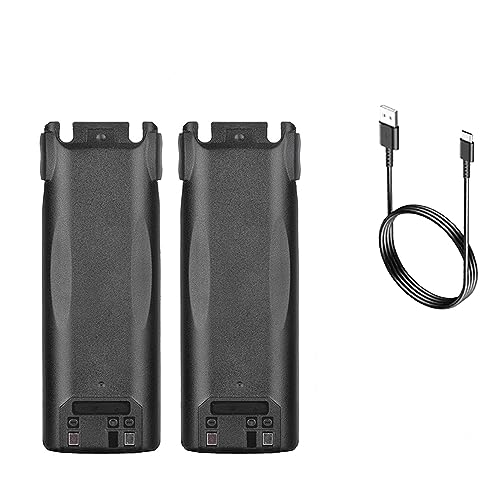 BAOFENG Two Way Radio Extended Li-ion Battery 7.4V 3800mAh BL-8 with Type C Charging Cable Compatible with uv-82 UV-82GHp UV-82-8W Radio(2 Battery+1 Cable)