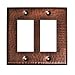 Monarch Pure Copper Hammered Double Rocker Wall Plate / Switch Plate
