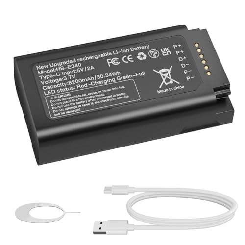 OHZHAO Upgrade Verbesserter 8200mAh-E340 Akku Ersatzakku für eufy Security Video Doorbell E340 wiederaufladbarer Lithium-Ionen-Backup-Akku mit Typ-C-Ladekabel