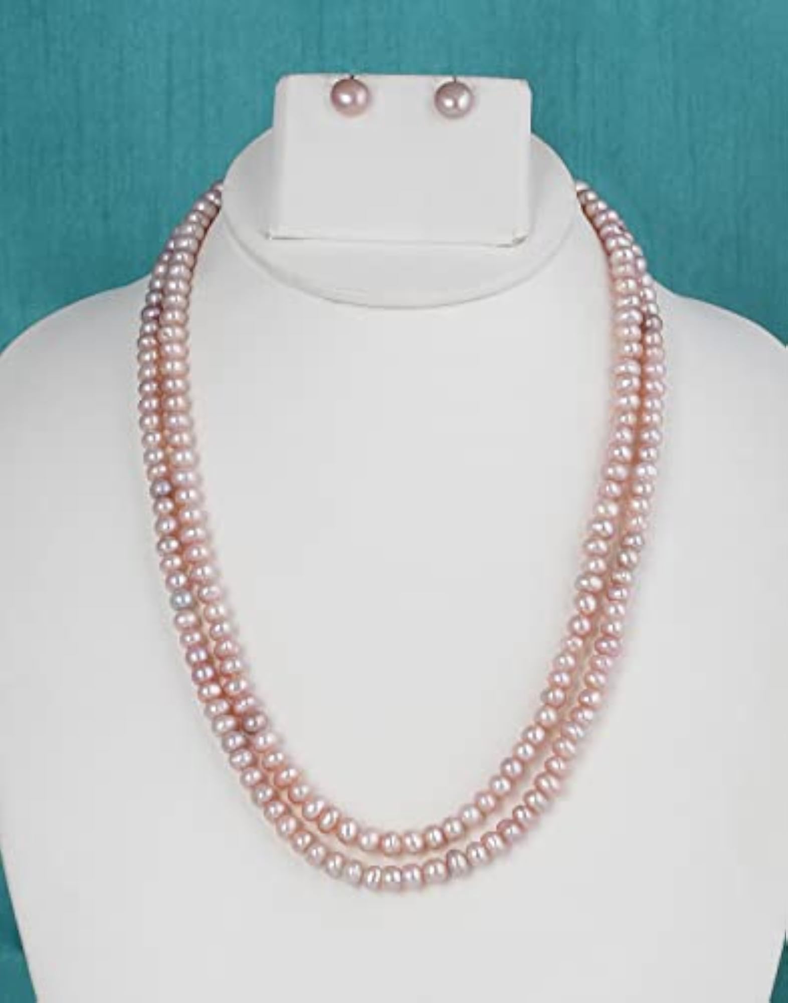 Natural Fresh Water Dark Peach Colour Hyderabadi Pearl Necklace