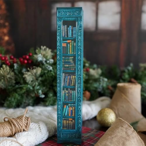 qudkdhs Mini-Adventskalender mit Buchverzierung, Weihnachts-Adventskalender 2024 mit 24 Büchern als Geschenk, Buchliebhaber-Adventskalender 2024 für Frauen