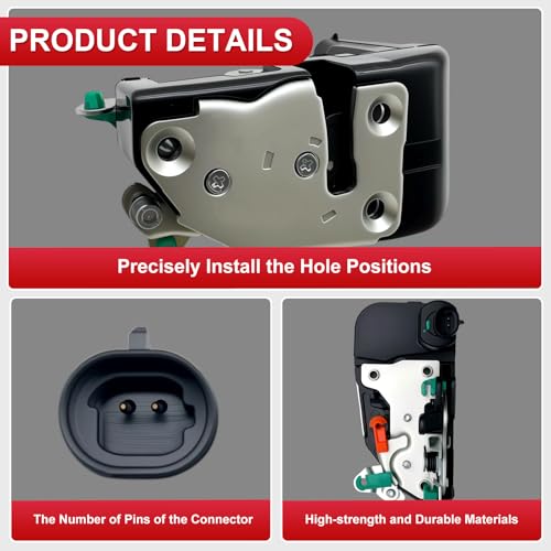 Image of 2 Pins Front Left Driver Side Door Latch Lock Actuator Compatible with Jeep Grand Wagoneer /Grand Cherokee /Cherokee Sport Utility,Replace for 931-664,4798915AC, 4798915AB, 55033439, 4773635